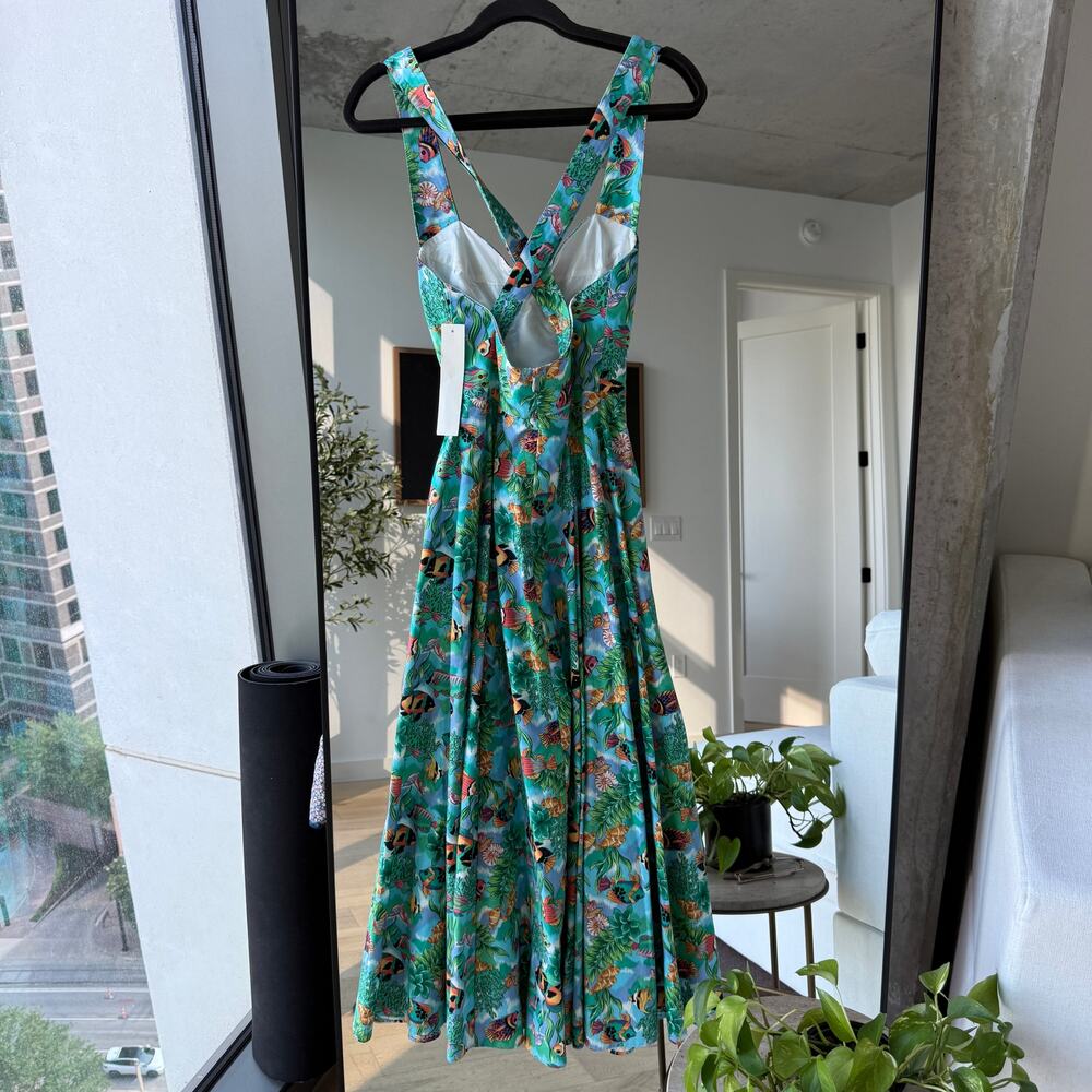 Gerry Roark Fish Print Maxi Dress - Picture 3 of 4